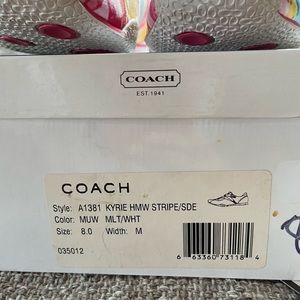 New in box Authentic Coach Kyrie stripe sneakers. Womens sz 8.